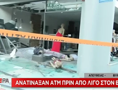 Βύρωνας: Ανατίναξαν ΑΤΜ και διέφυγαν με άγνωστο χρηματικό ποσό (φώτο)